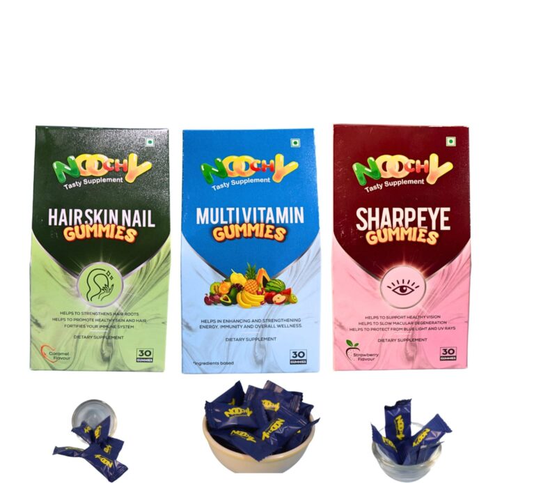 Noochy Hairskinnail, sharpeye and multivitamin gummies