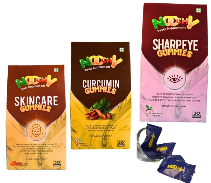 Noochy Skincare, curcumin and Sharpeye Gummies